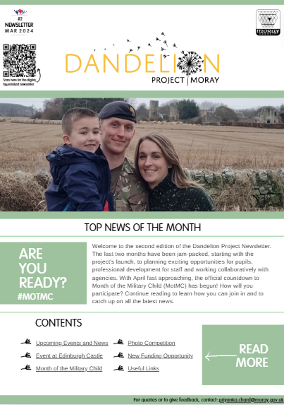 March 2024 news for the Dandelion Project Moray