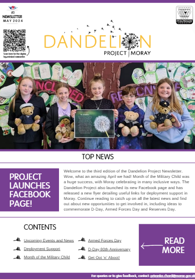 May 2024 news for the Dandelion Project Moray