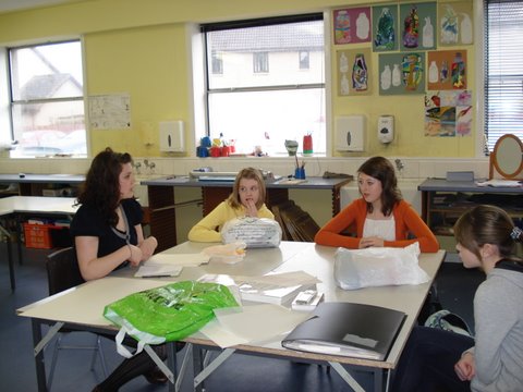 Group reviewing plans